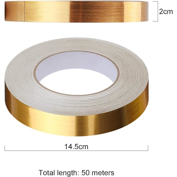 (2cm*50m),guld) Självhäftande dekortejp för golv, väggar,