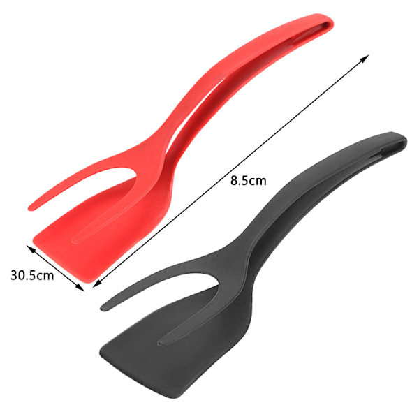 2 i 1 multifunktions køkkenredskab non-stick klemmestang red 30.5x8.5cm