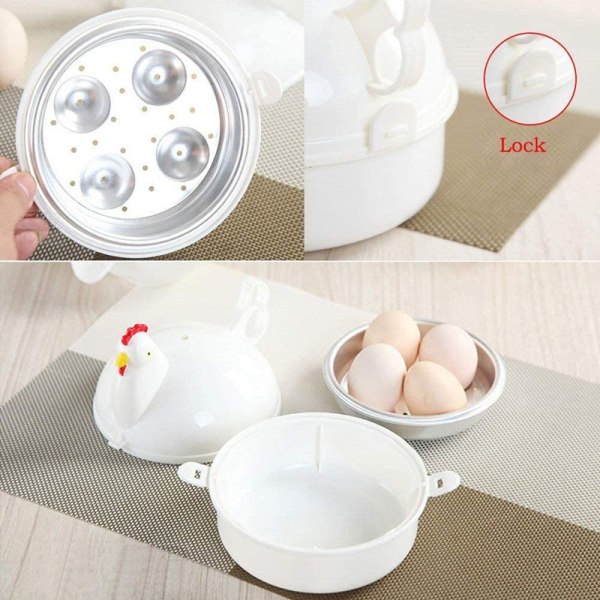 Mikrovågsugn Egg Form Kokt äggform white