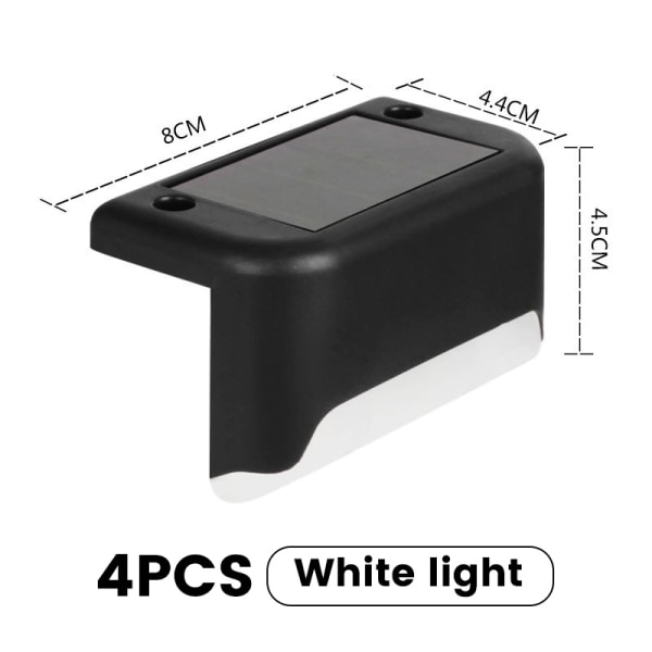 8/4 kpl LED aurinko porraslamppu ulkona vedenpitävä black 8 PCS