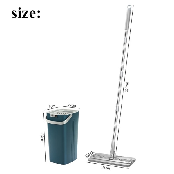 NYHED 360 roterende spand håndfri gulvmoppe med squeeze moppe green Style3