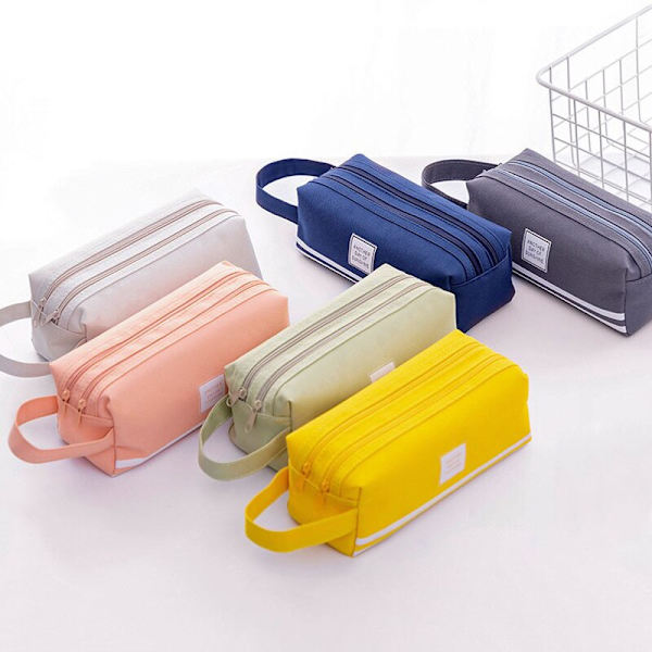 School Canvas Case Trousse Stor kapacitet Box dark blue 19.5*7.5*7.5cm