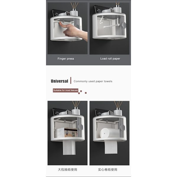 Vægmonteret badeværelsesstativ til opbevaringsstativ black 2pcs