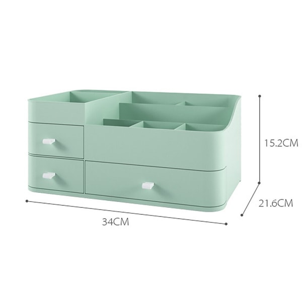 Stor kapacitet kosmetisk skrivbordsförvaringslåda med låda green