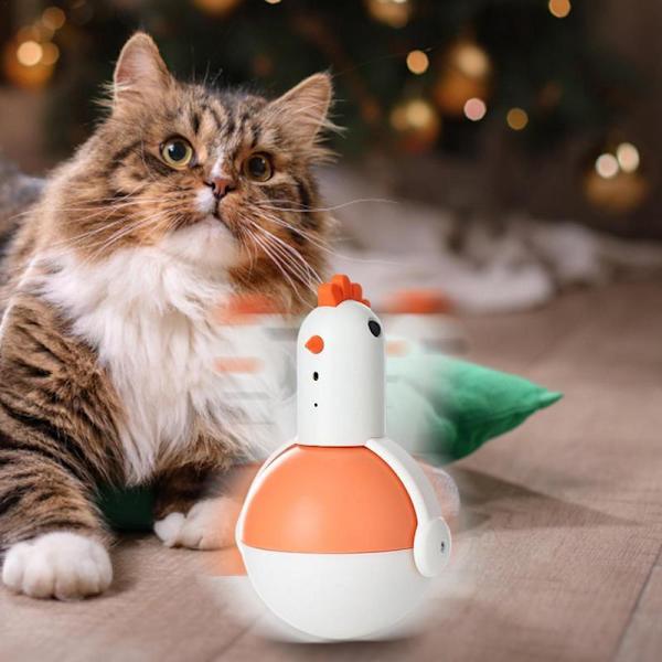 Cat Tumbler Kylling Interaktivt Kattelegetøj Killing Teaser Sticks Smart Sensor Kattespil Elektrisk legetøj orange