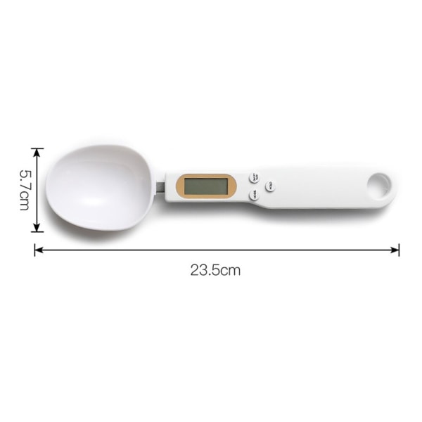 Elektroninen keittiövaaka 500g 0,1g LCD digitaalinen ruokajauhojen digitaalinen lusikkavaaka white