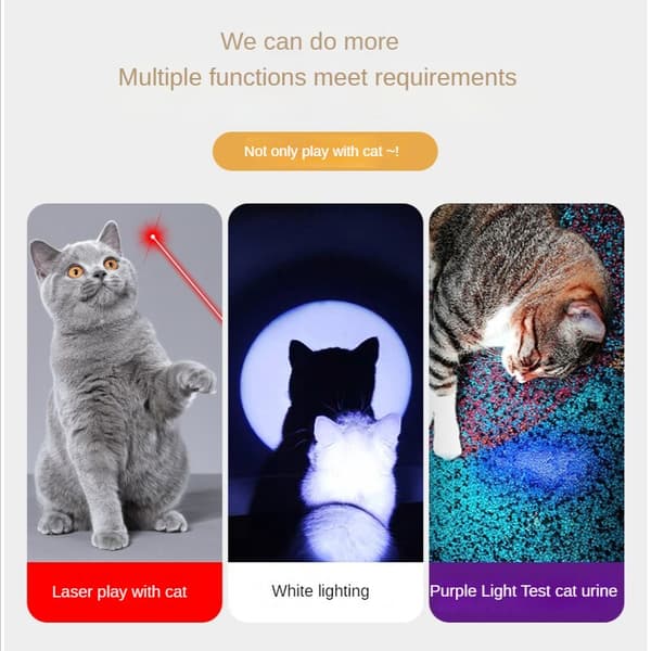 Cat Laser Transform mönster Uppladdningsbar leksak Interactive Bright Animation Pointer Light Pen Leksaker Black