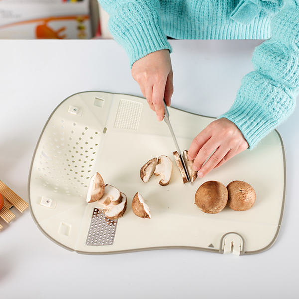 Multifunktionella hackklossar i plast white