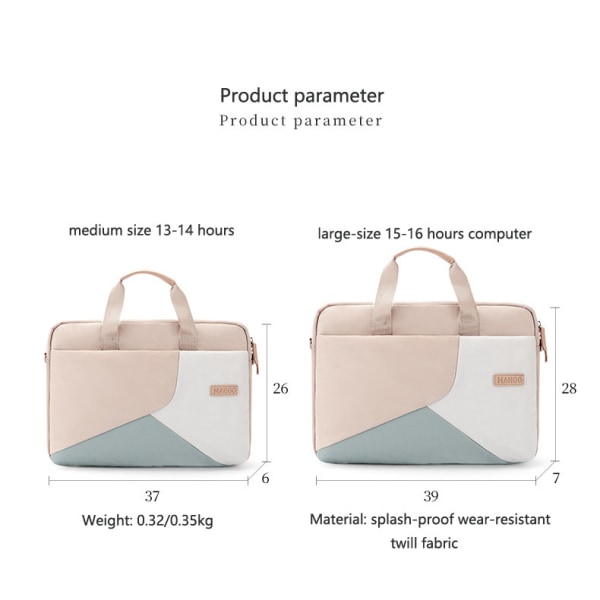 Laptop Sleeve Bag 15,6 tums hållbar portföljväska without power bag large