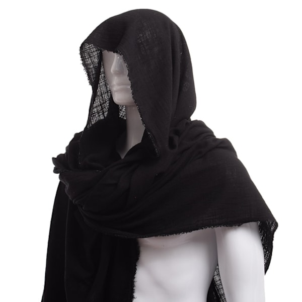 Vintage Pirate Scarf Medeltida Hood Cloak Halloween Cosplay Medeltiden Shoulder Cowl black