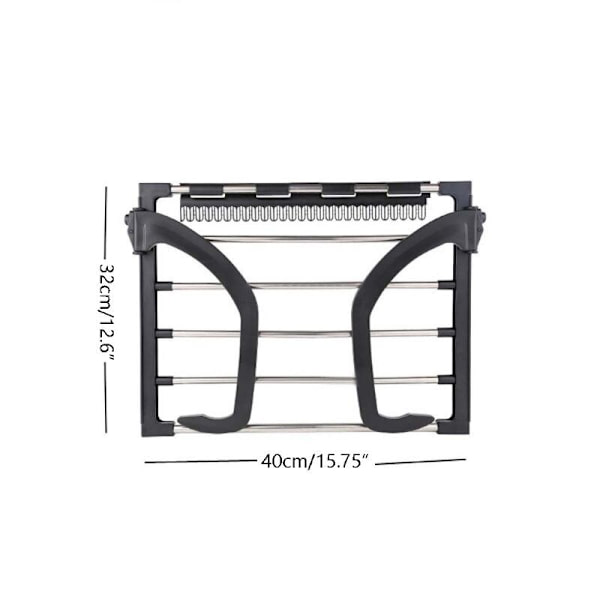 Foldesko Håndklæde Radiator Håndklædetøj Foldetørrestativ black+silver 40CM*32CM
