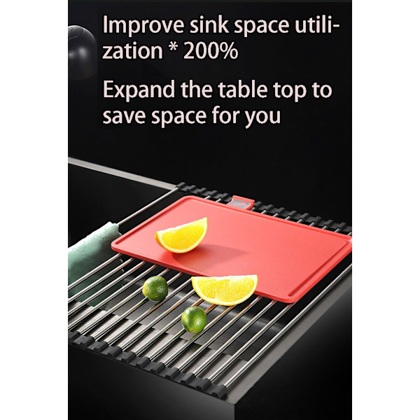 Foldbart opvaskestativ Multi-Use køkken silikone afløb red 235*370mm