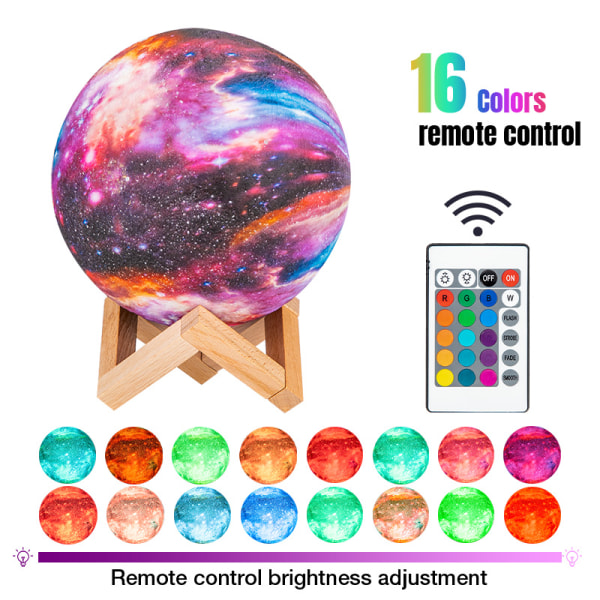 16 farver fjernbetjening Galaxy Kids Night Light 16 colors 15cm