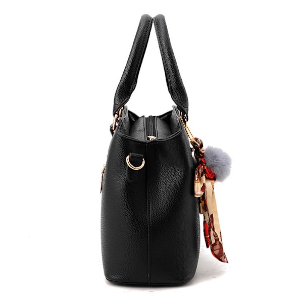 PU læder håndtaske til kvinder Crossbody Tote skuldertaske wine red 31*13*23cm