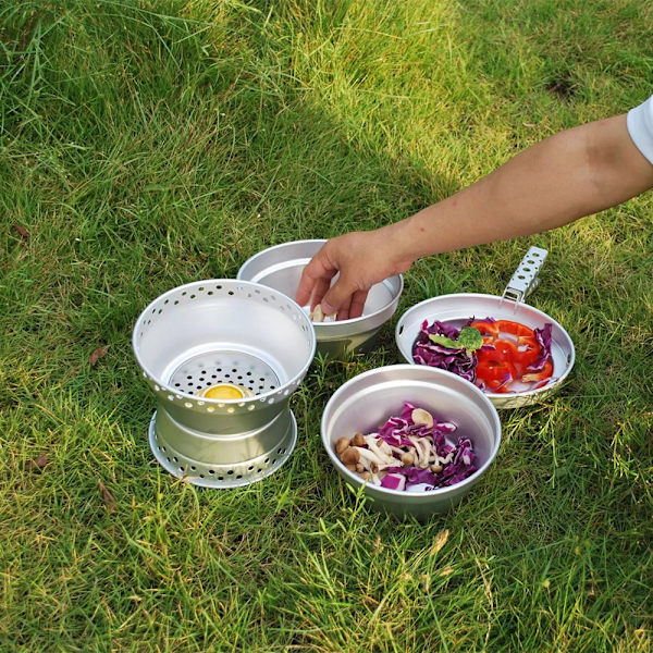 Stormkök Outdoor Aluminium Camping Köksredskap Kit 1set