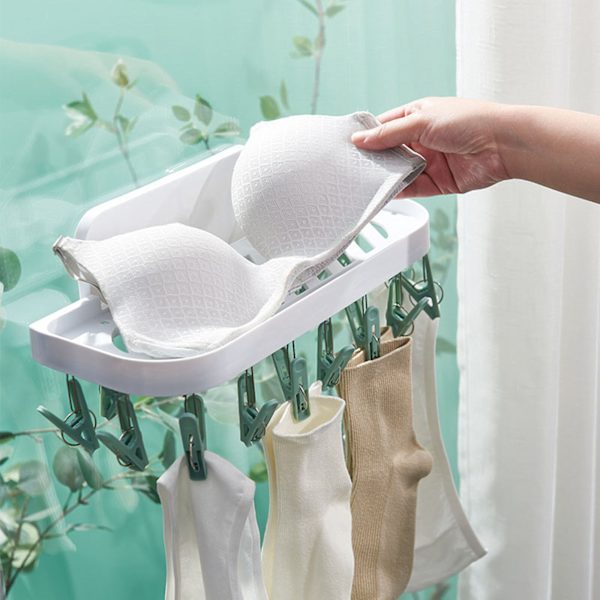 Håndklædetørrestativ Foldbar bøjle No-punch white 36.2*15.3*14.5cm