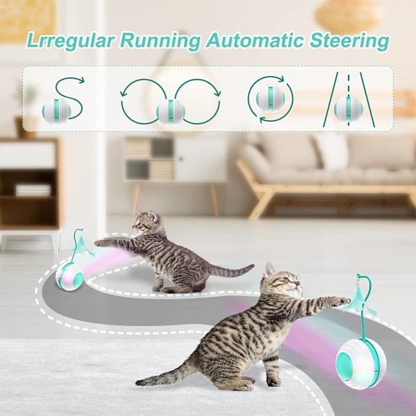 360 graders smart boll USB laddningsdjur kattleksaker soft shell
