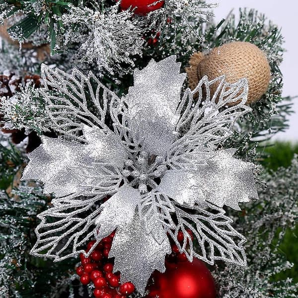 10-pack konstgjorda julgransblommor, julgran