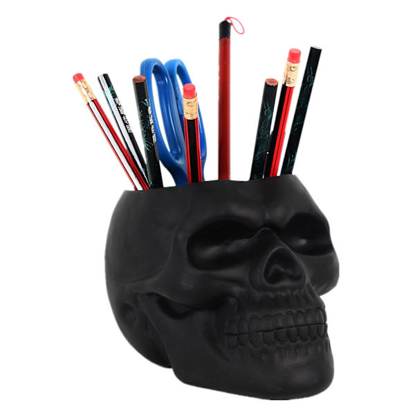 Skull Pennhållare Skrivbord Kosmetik Kontorsförvaring black