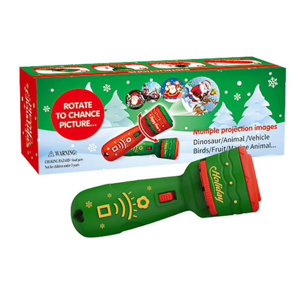 Jultomten Julgran Ficklampa Projektor Torch Lamp Toy red 4x11.5cm