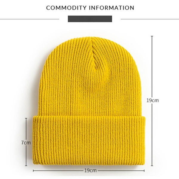 Varm strikkede huer Solid Unisex til kvinder Beanie uldblandinger Blød efterårs vinterhue Color 2