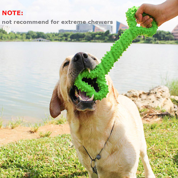Pet Dog Chew Toys Pull Ring Bone Bite Resistant lightblue 33*12cm