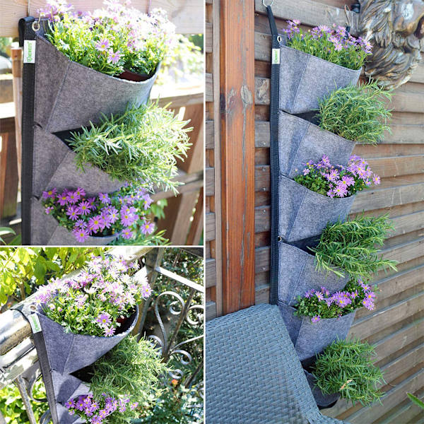 6-ficks grön vertikal trädgårdsplanteringsväska gray 107*30cm