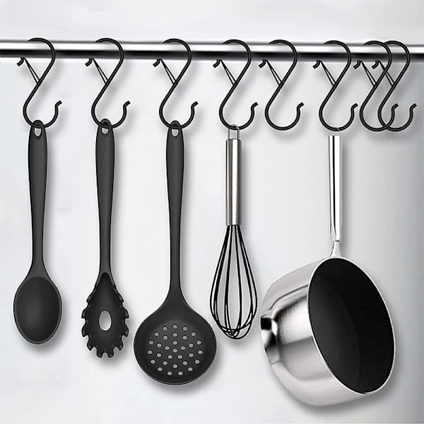 10 Stk S Metalkrog Rustfrit Stål Metal Bøjler Hængekroge silver 10pcs