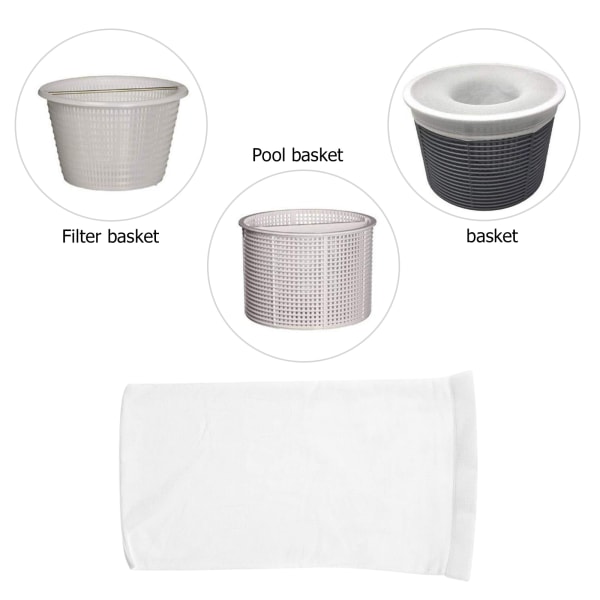 Nylon Mesh til filtre Kurve Pool Skimmer Sokker white+blue 10pcs