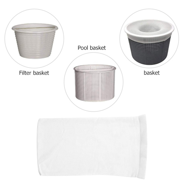 Nylon Mesh til filtre Kurve Pool Skimmer Sokker white+blue 5pcs