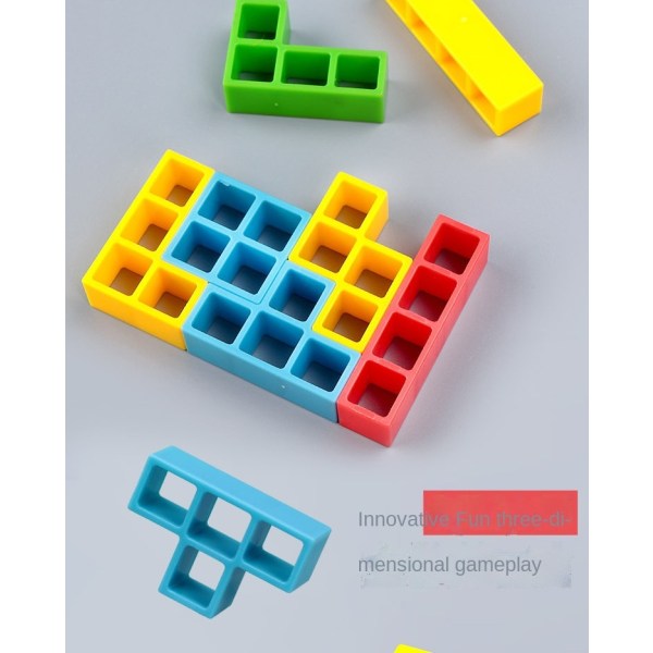 Pussel 3D Block Tetris Balansblock Brädspel Leksaker colorful