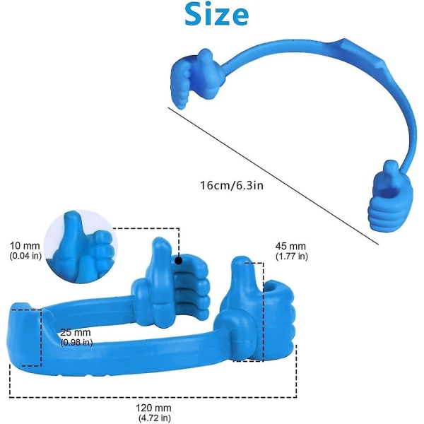 2st tummen upp mobilehållare för skrivbord, universal flexibelt mobilestall för surfplattahållare 2Pcs Blue