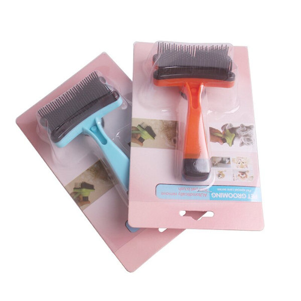Pet Dog Supplies Automatisk hårfjerning Fading Combs rose red 12.5*7.5cm