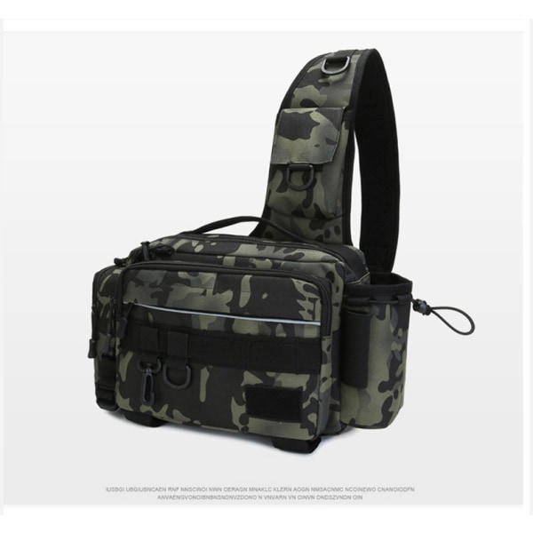 Multifunktionell lutande axelväska för fiske Italy camo