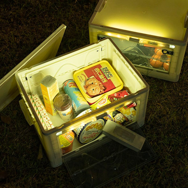 Ulkoreitin kokoontaitettava organizer Beige with lights