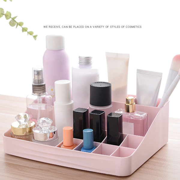 Desktop Diverse Smink Kosmetisk Make Up Case Förvaringsfodral pink 23.5*18.5*7.5cm