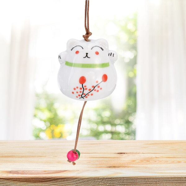 1kpl Lucky Cat riippuva keraaminen kissan riipus sisustus Tuulikello kotiovi 1pc