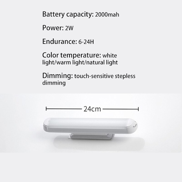 LED Sminkspegel Light Dimning USB Uppladdningsbar magnetisk vägglampa 34cm remote control