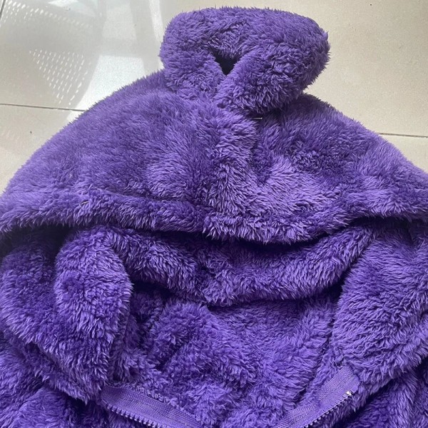 Mjuk långärmad bit Pyjamas Kostym Lala Hemkläder Cosplay purple M
