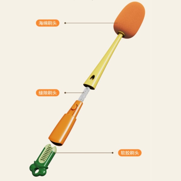 3In1Monitoiminen lasikuppipesuri Keittiön puhdistustyökalu Pitkä kahva Green