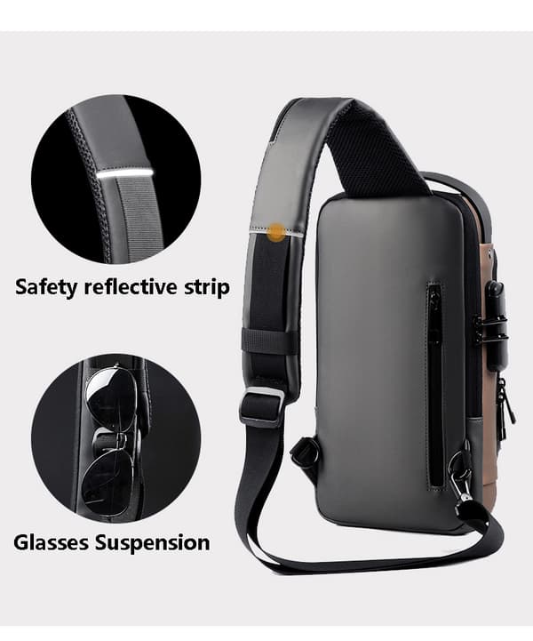 Monitoimiset varkaudenesto USB olkalaukut black 16*6*32cm