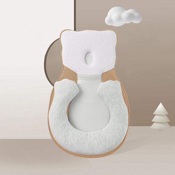 Muotoileva tyyny vastasyntyneiden pään uniasemointityyny coffee 56*37*8cm