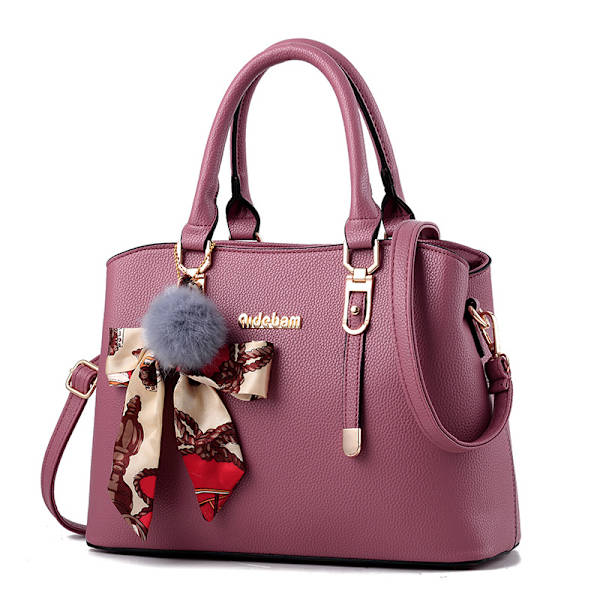 PU læder håndtaske til kvinder Crossbody Tote skuldertaske pink 31*13*23cm