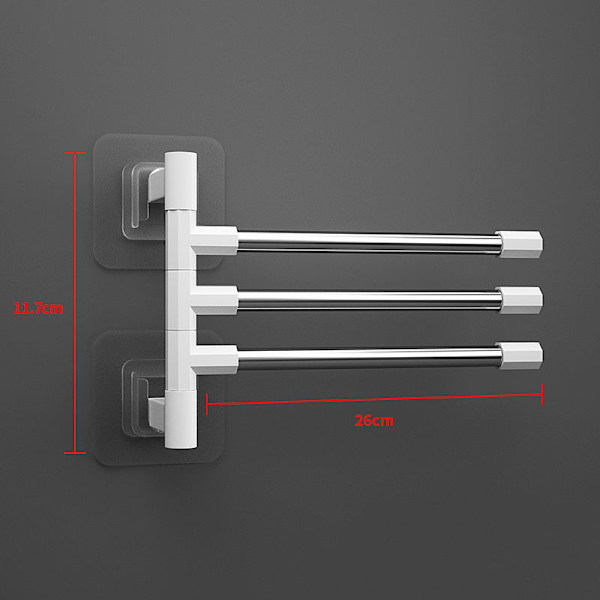 Rostfritt stål, perforerat badrumsställ för förvaring av roterande handdukar Towel rack 4 layer