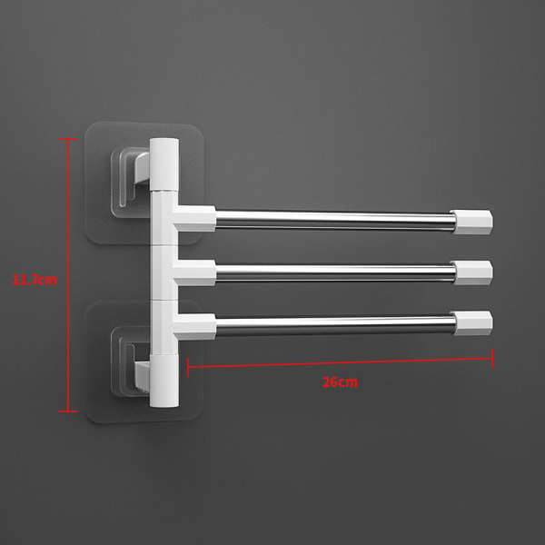 Rustfrit stål Perforeret badeværelse Roterende håndklæde opbevaringsstativ Towel rack 5 layer