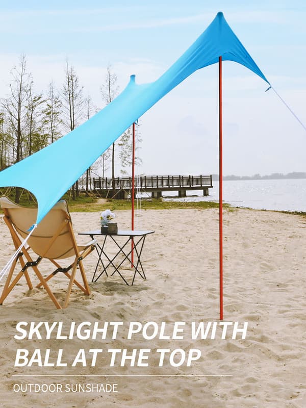 Campingtilbehør Sammenfoldelig udendørs teltstang Strandstang Silver 170CM-2PCS/1Set