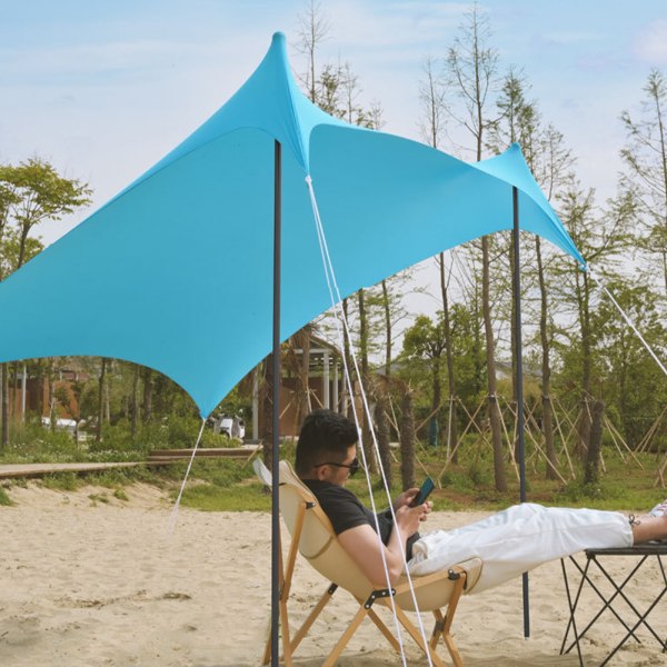 Campingtilbehør Sammenfoldelig udendørs teltstang Strandstang Silver 170CM-2PCS/1Set