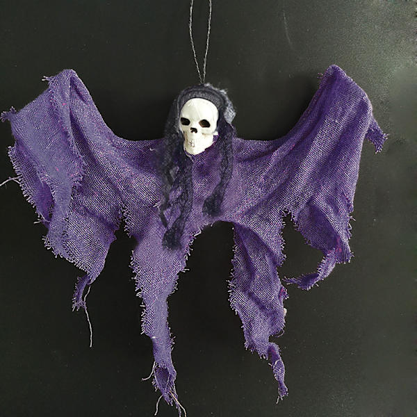 Halloween Opknoping Skull Head Spöke Skräck Festdekorationer white 35*30cm