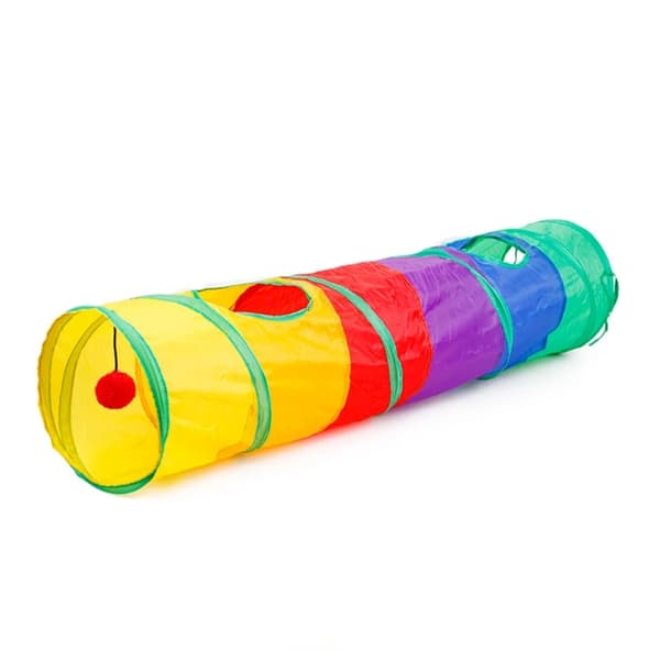 Vikbart Rainbow Kitten Tunnel Tube med bollleksak 1pc