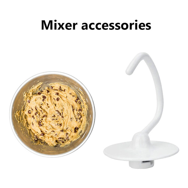 Bröd degkrokar Köksställ Mixer Ersättning Non-stick Vispar Reservdelar white